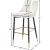 Sleek Velvet Bar Stool with Matte Black Metal Legs & Gold Tips