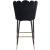 Lily Velvet Bar Stool with Matte Black Metal Legs with Gold Tips