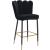 Lily Velvet Bar Stool with Matte Black Metal Legs with Gold Tips