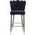Lily Velvet Bar Stool with Matte Black Metal Legs with Gold Tips