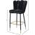Lily Velvet Bar Stool with Matte Black Metal Legs with Gold Tips