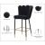 Lily Velvet Bar Stool with Matte Black Metal Legs with Gold Tips