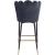 Lily Velvet Bar Stool with Matte Black Metal Legs with Gold Tips