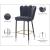 Lily Velvet Bar Stool with Matte Black Metal Legs with Gold Tips