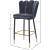 Lily Velvet Bar Stool with Matte Black Metal Legs with Gold Tips