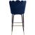 Lily Velvet Bar Stool with Matte Black Metal Legs with Gold Tips