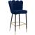 Lily Velvet Bar Stool with Matte Black Metal Legs with Gold Tips