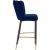 Lily Velvet Bar Stool with Matte Black Metal Legs with Gold Tips