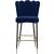 Lily Velvet Bar Stool with Matte Black Metal Legs with Gold Tips