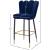 Lily Velvet Bar Stool with Matte Black Metal Legs with Gold Tips