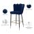 Lily Velvet Bar Stool with Matte Black Metal Legs with Gold Tips