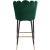 Lily Velvet Bar Stool with Matte Black Metal Legs with Gold Tips