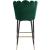 Lily Velvet Bar Stool with Matte Black Metal Legs with Gold Tips