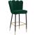 Lily Velvet Bar Stool with Matte Black Metal Legs with Gold Tips