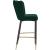 Lily Velvet Bar Stool with Matte Black Metal Legs with Gold Tips