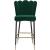 Lily Velvet Bar Stool with Matte Black Metal Legs with Gold Tips