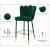 Lily Velvet Bar Stool with Matte Black Metal Legs with Gold Tips