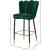 Lily Velvet Bar Stool with Matte Black Metal Legs with Gold Tips