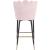 Lily Velvet Bar Stool with Matte Black Metal Legs with Gold Tips