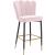 Lily Velvet Bar Stool with Matte Black Metal Legs with Gold Tips