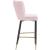 Lily Velvet Bar Stool with Matte Black Metal Legs with Gold Tips