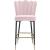 Lily Velvet Bar Stool with Matte Black Metal Legs with Gold Tips