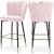 Lily Velvet Bar Stool with Matte Black Metal Legs with Gold Tips