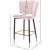 Lily Velvet Bar Stool with Matte Black Metal Legs with Gold Tips