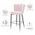Lily Velvet Bar Stool with Matte Black Metal Legs with Gold Tips