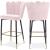 Lily Velvet Bar Stool with Matte Black Metal Legs with Gold Tips