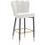Lily Velvet Bar Stool with Matte Black Metal Legs with Gold Tips