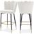 Lily Velvet Bar Stool with Matte Black Metal Legs with Gold Tips