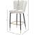 Lily Velvet Bar Stool with Matte Black Metal Legs with Gold Tips