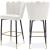 Lily Velvet Bar Stool with Matte Black Metal Legs with Gold Tips