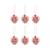Beaded Ornament Red Heart (Set of 6)