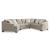 Brogan Bay 3-Piece Polyester Curved Sectional Sofa w/Left Arm Cuddler Facing