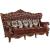 Eustoma Top Grain Leather/Wood Tufted Sofa w/Pillows