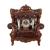 Eustoma Top Grain Leather/Wood Tufted Chair w/Pillows