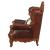 Eustoma Top Grain Leather/Wood Tufted Chair w/Pillows