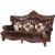 Forsythia Leather/Wood Living Room Set