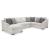 Koralynn Fabric 3-Piece U-Shaped Sectional Sofa w/Left Chaise
