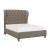 Vermillion Fabric Button-Tufted Bed, King Size