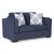 Evansley Casual Navy Loveseat | Machine-Washable Performance Fabric