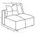 Jennifer Tight Seat Fabric Armless Chair