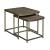 Leone Wood/Metal Round Nesting Coffee Table Set