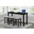 Connected Wood/Fabric 4-Piece Pack Counter Height Set with Drawer