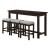 Connected Wood/Fabric 4-Piece Pack Counter Height Set with Drawer