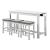 Connected Wood/Fabric 4-Piece Pack Counter Height Set with Drawer