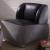 Decapree Top Grain Leather/Velvet  Accent Chair