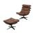 Gandy Top Grain Leather Accent Chair & Ottoman Set